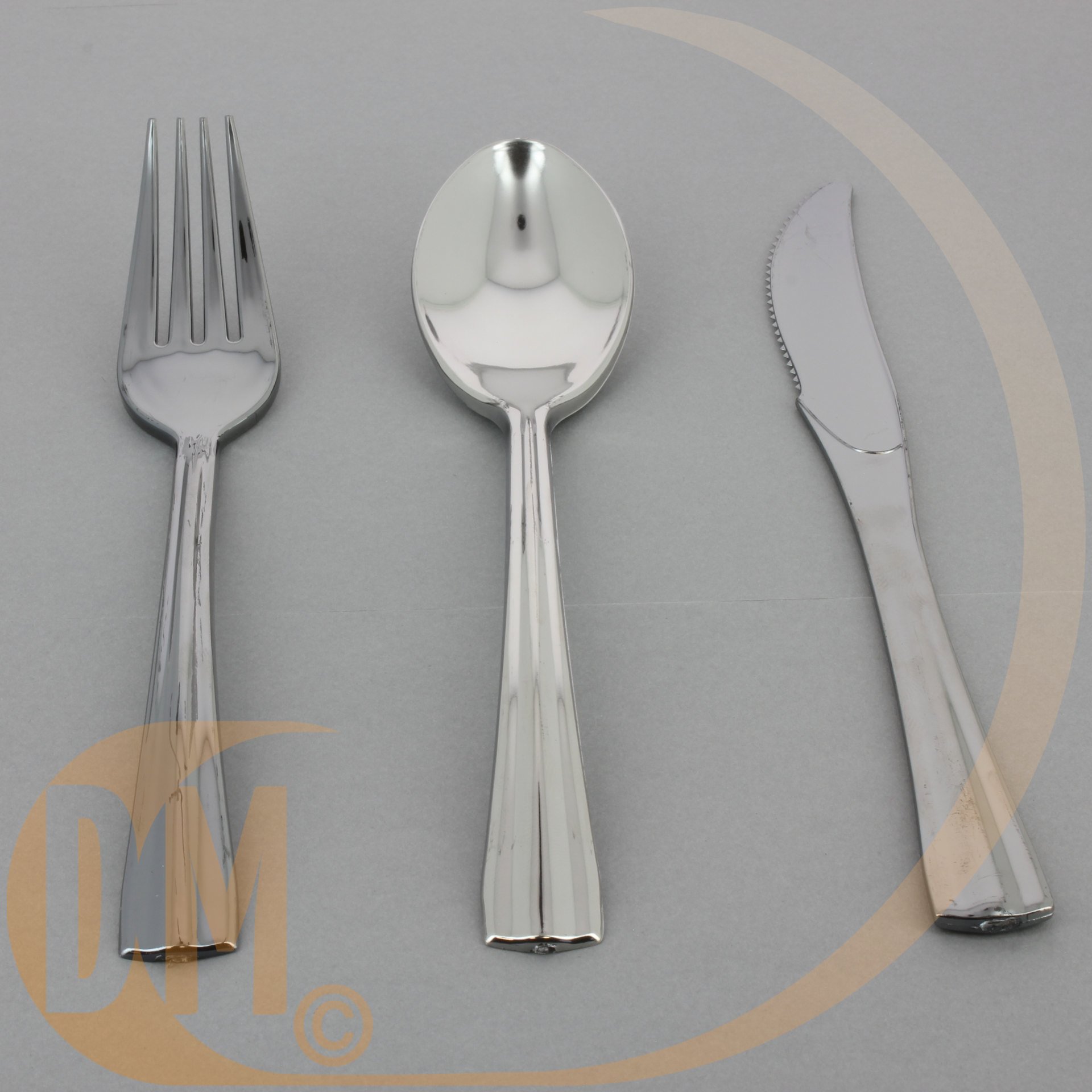 Couvert pvc couleur inox (Fourchette-Couteau-Cuillere )
