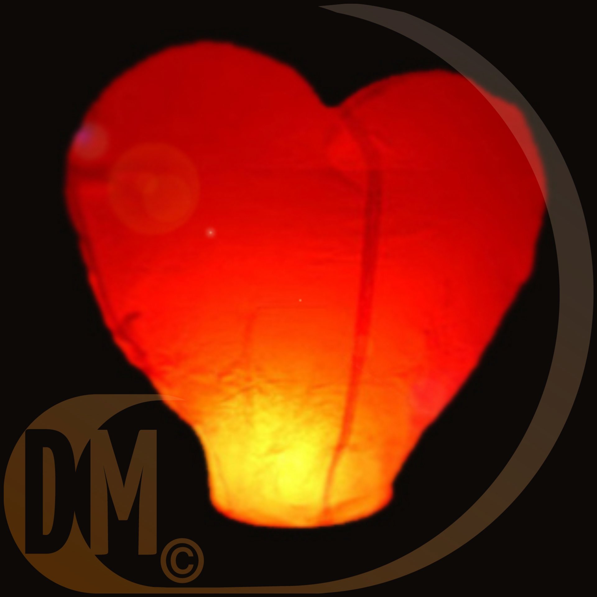 Lanterne volante coeur rouge 