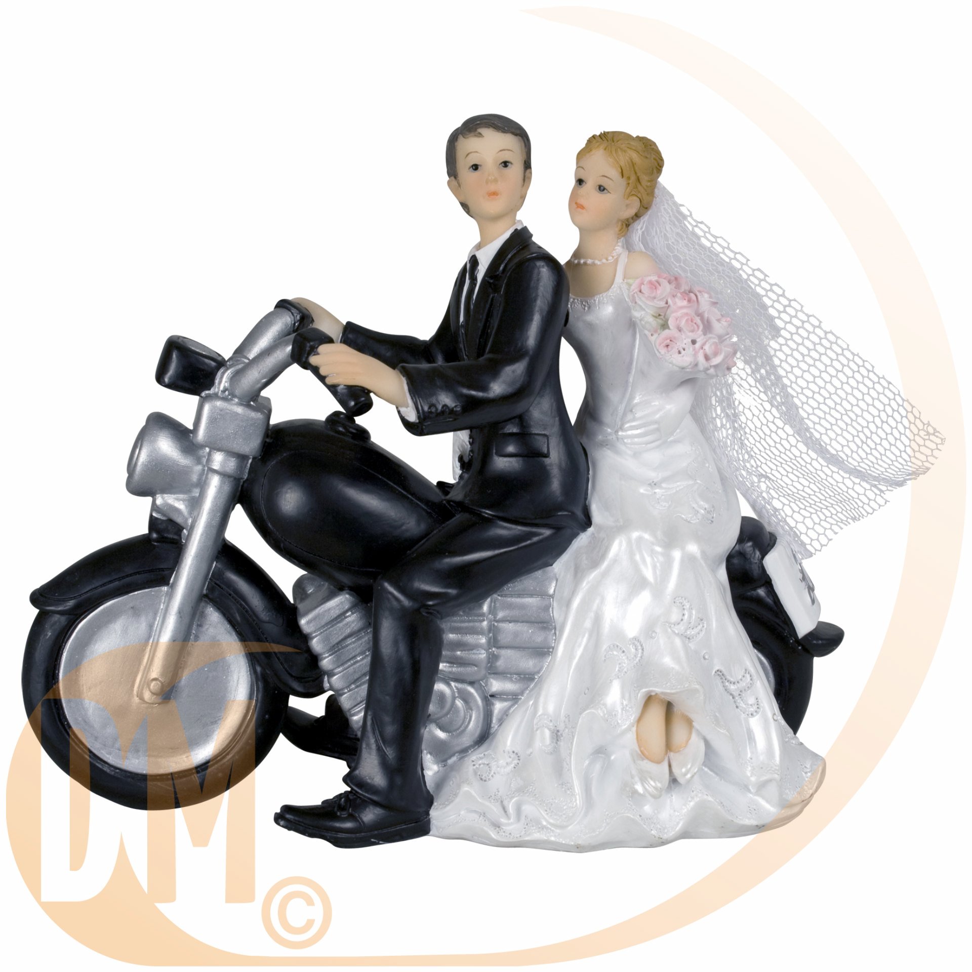 Couple de mari�s � moto