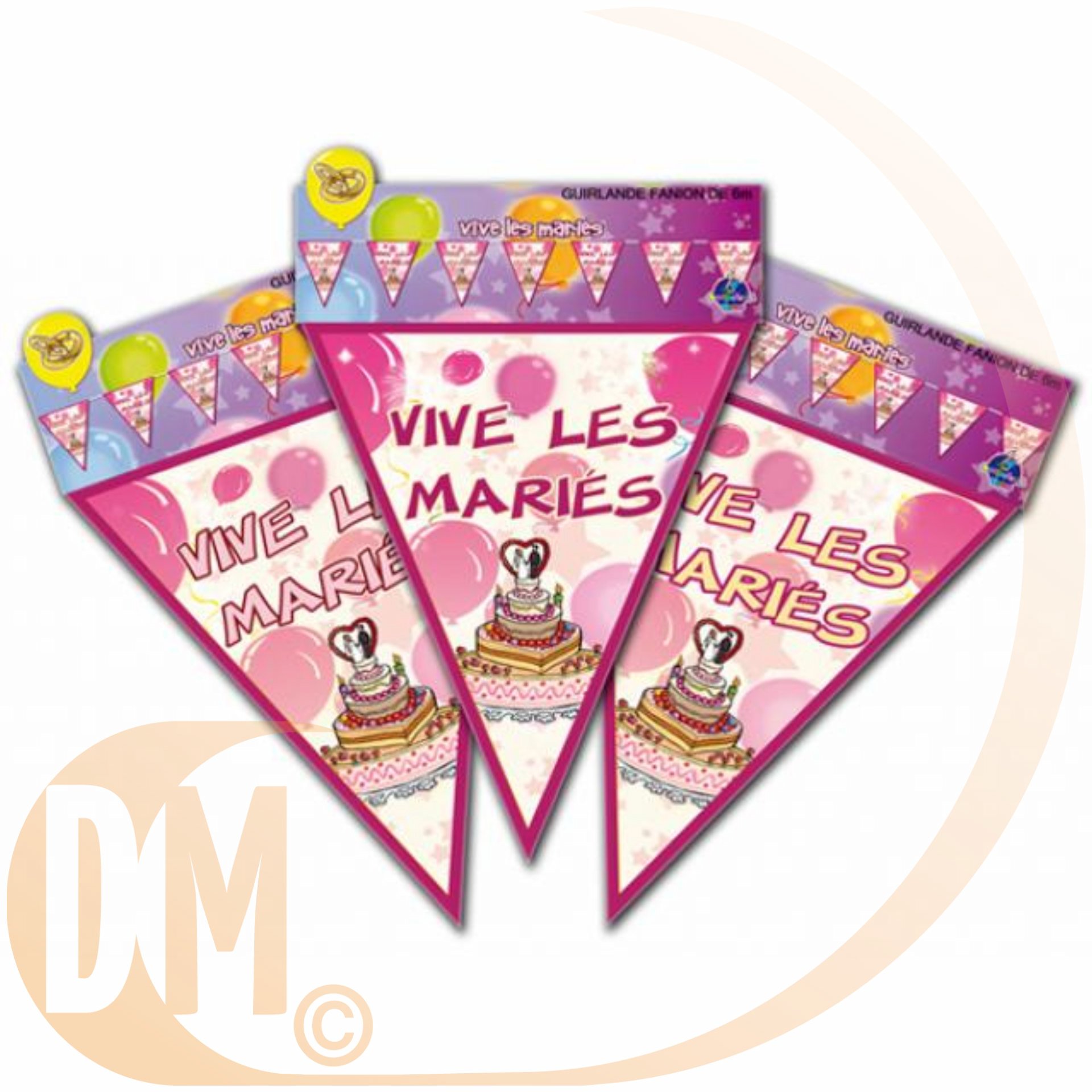 Guirlande fanion vive les mari�s
