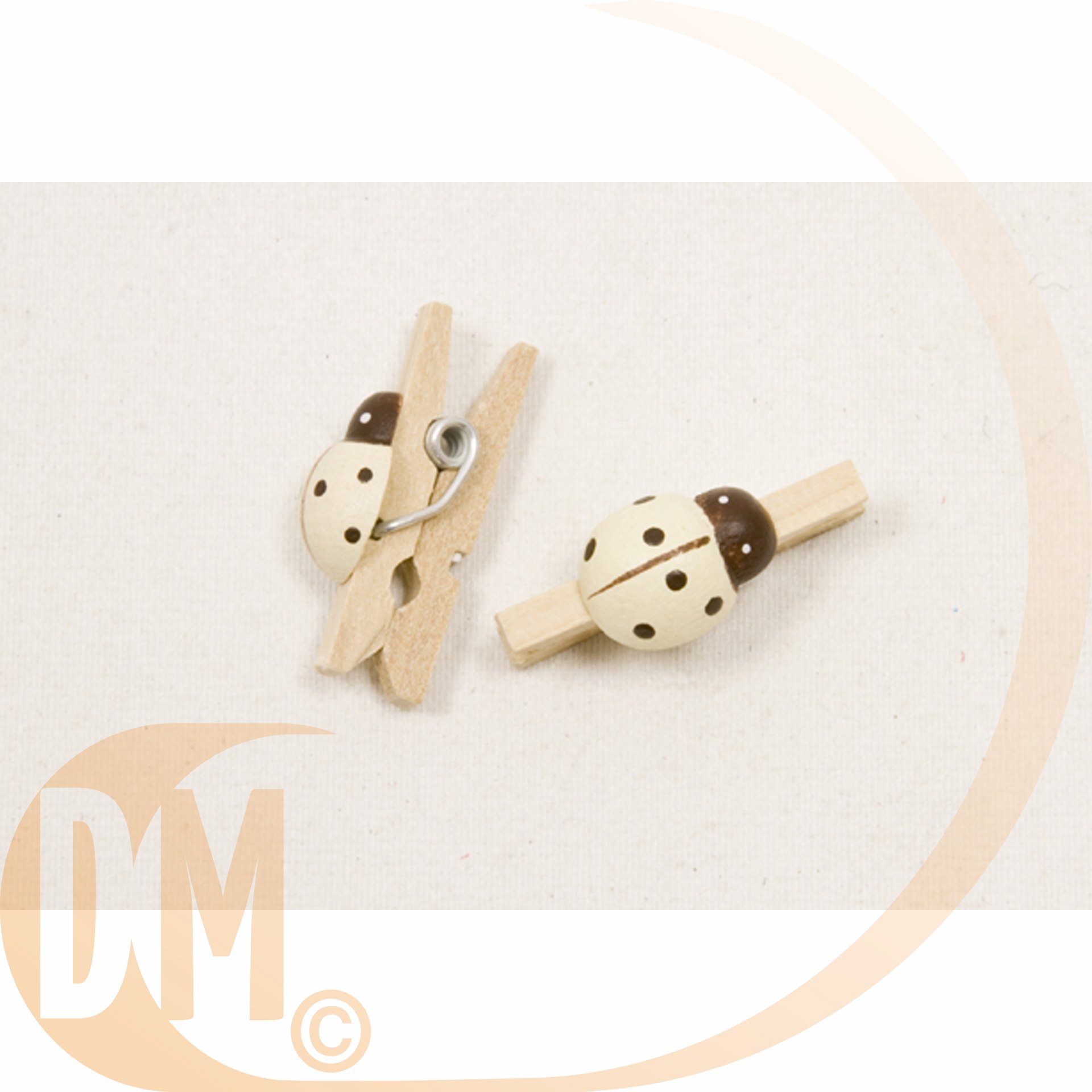 Pinces � linge avec coccinelle bois (x12)