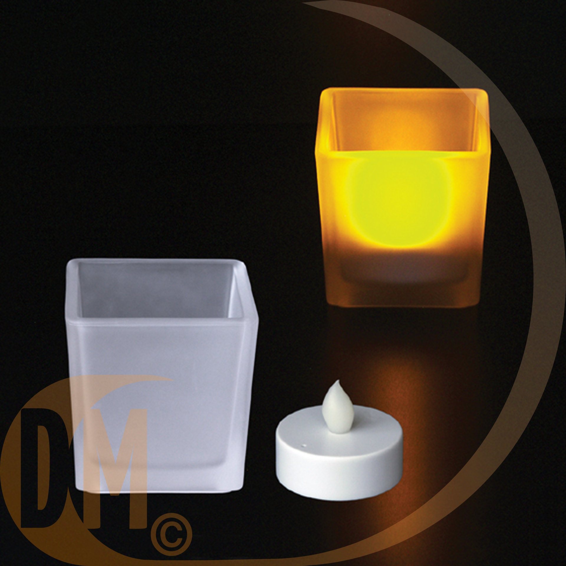 Photophore avec bougie � LED couleur flamme