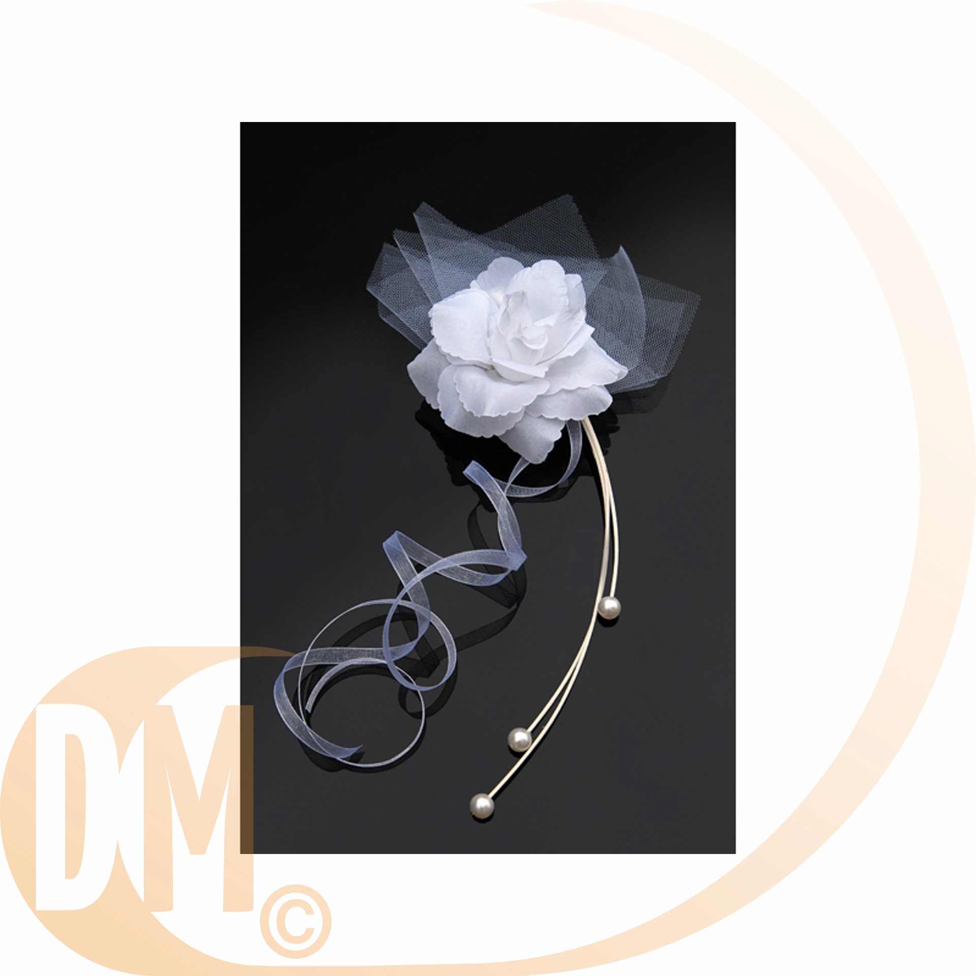 Rose blanche pour voiture de mariage
