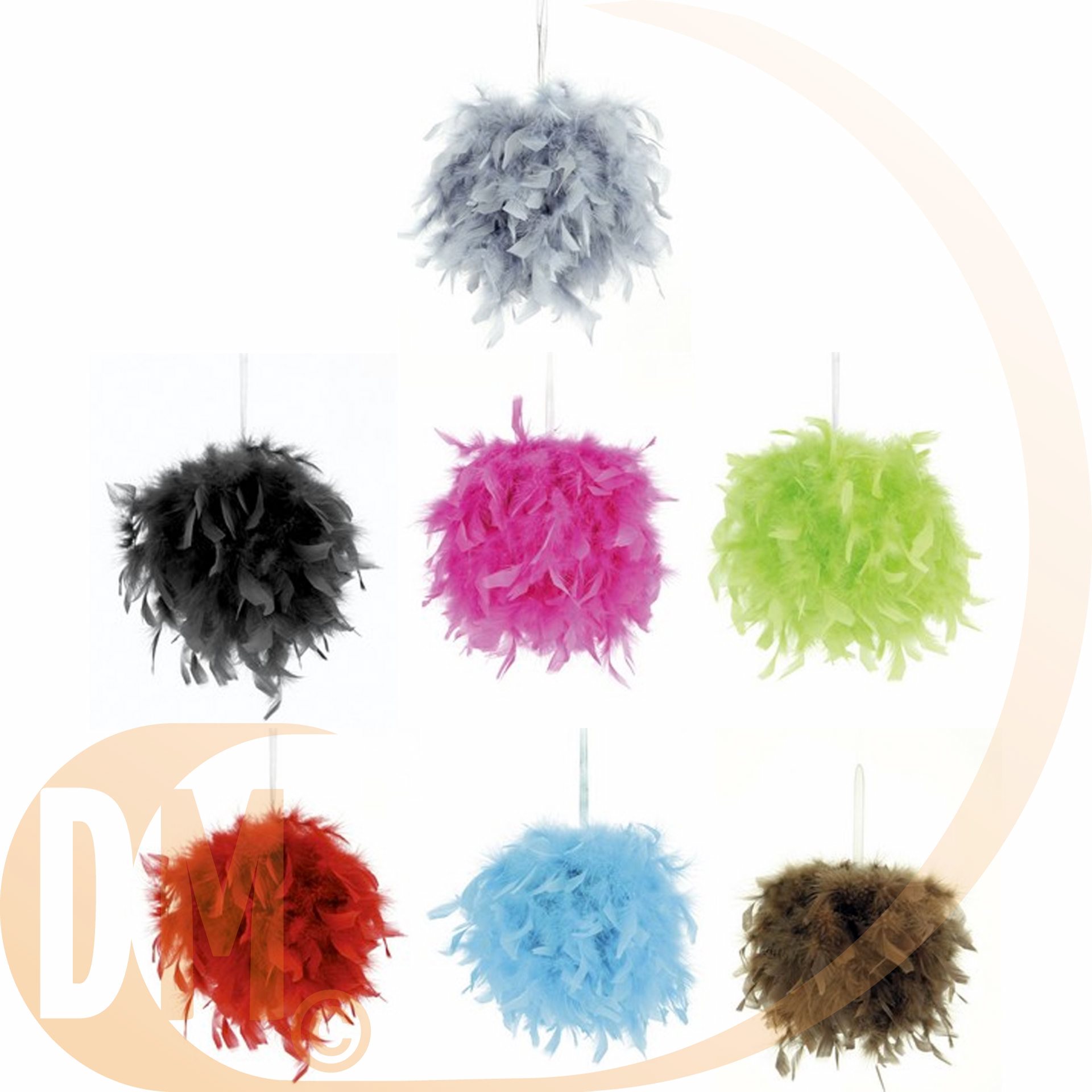 Boule plumes 20 ou 30 cm