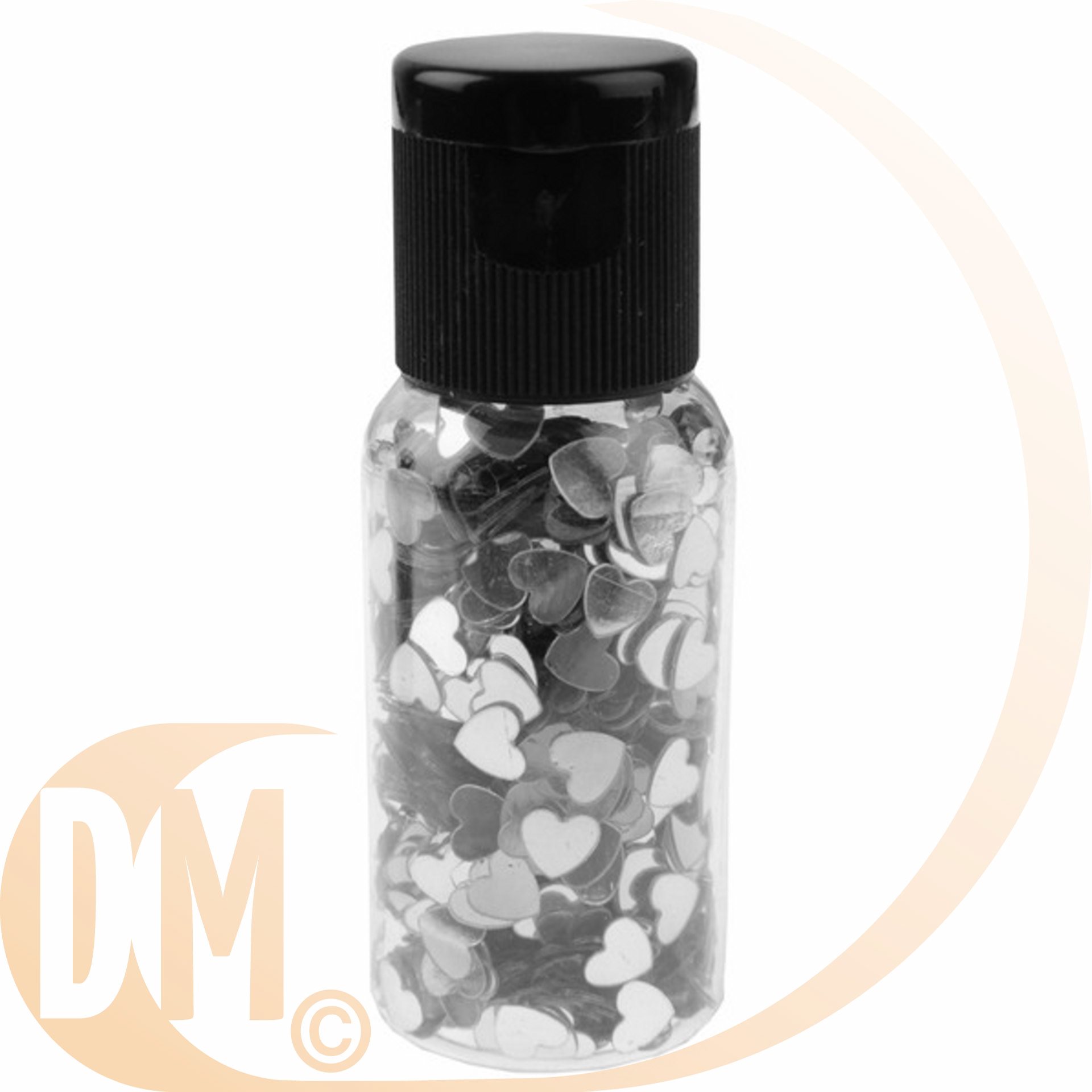 Paillettes coeur en tube