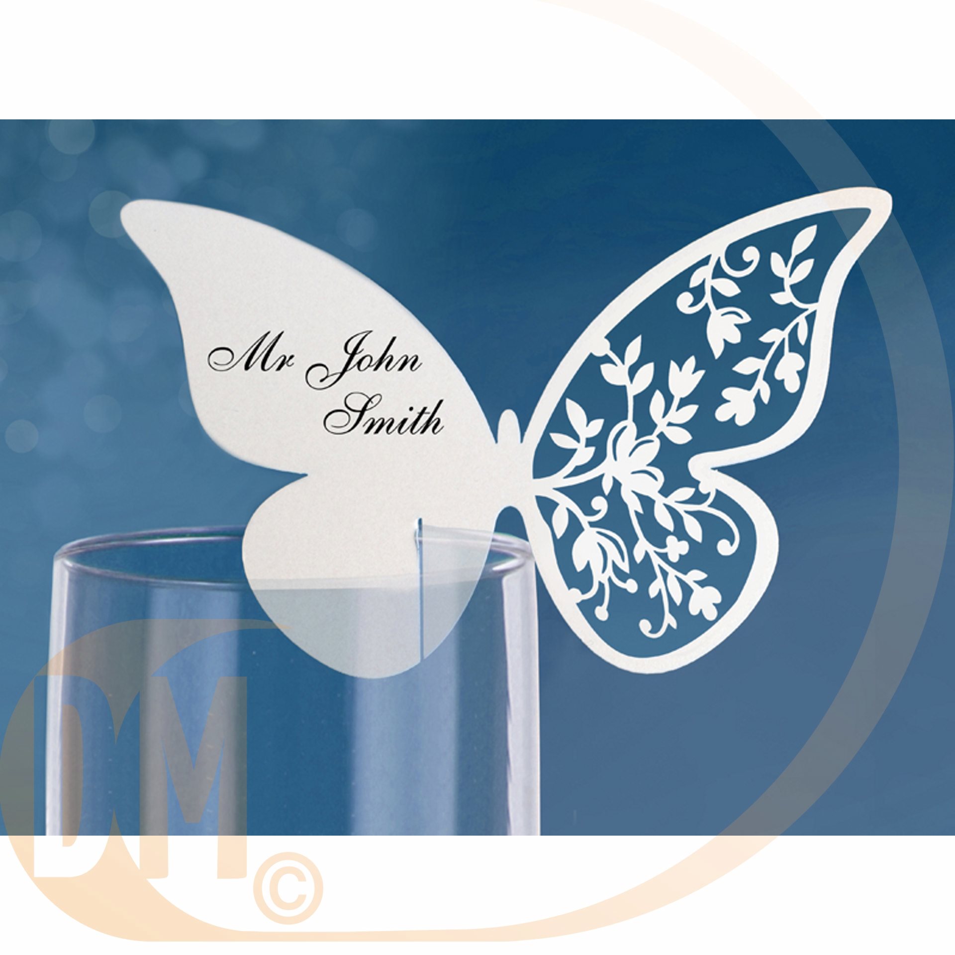 Marque place pour verre Papillon par 10