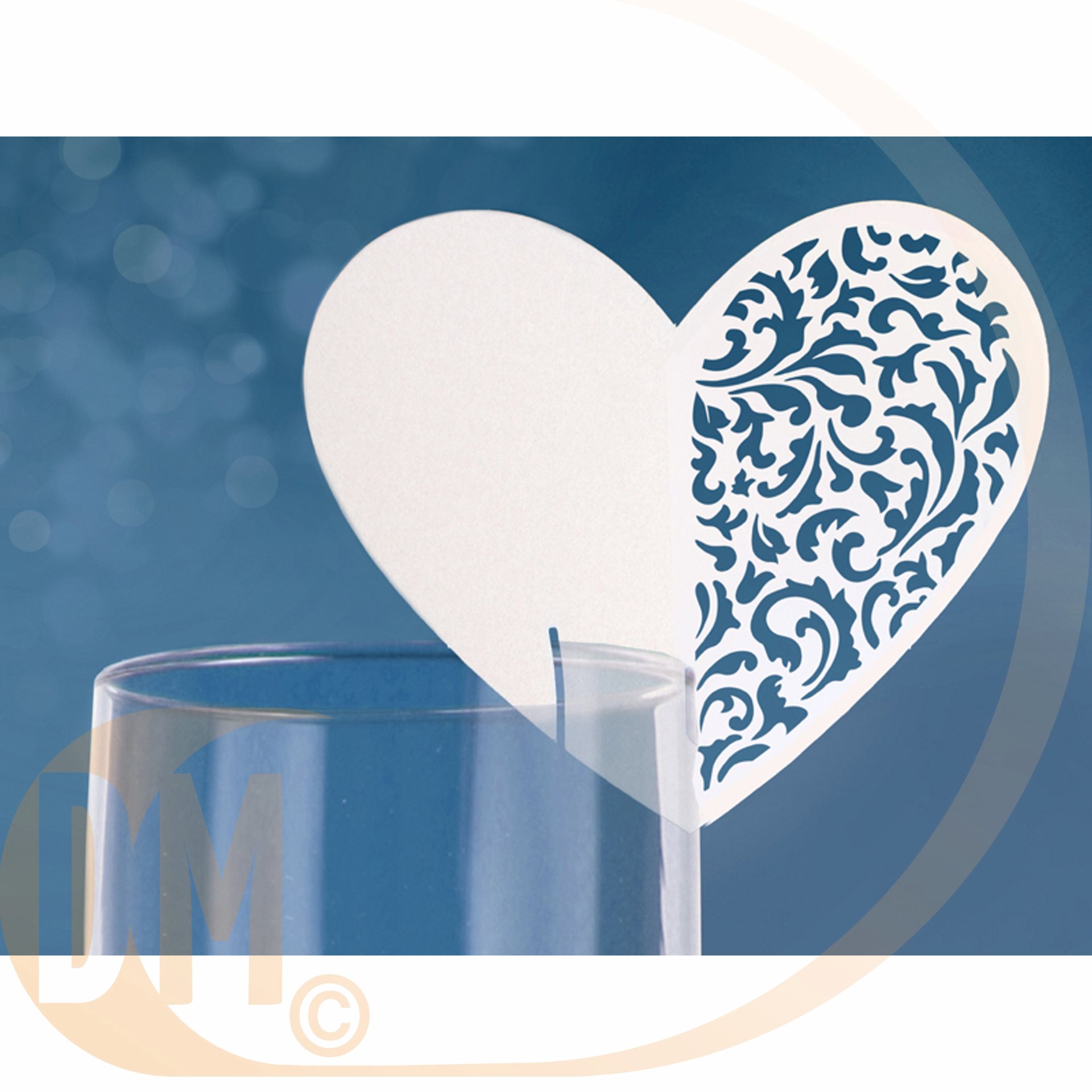 marque place coeur pour verre par 10