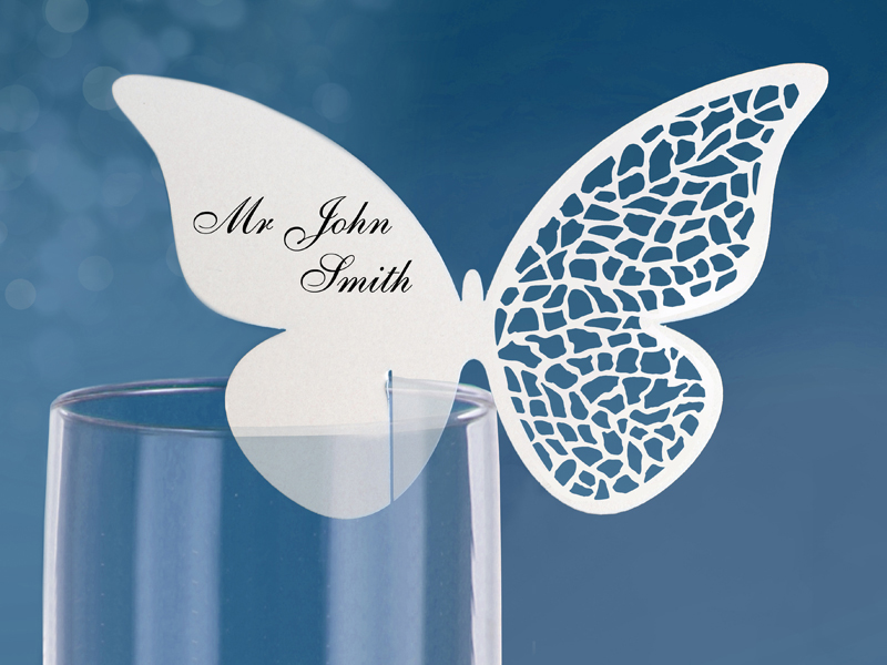 Marque place verre Papillon ajour� par 10