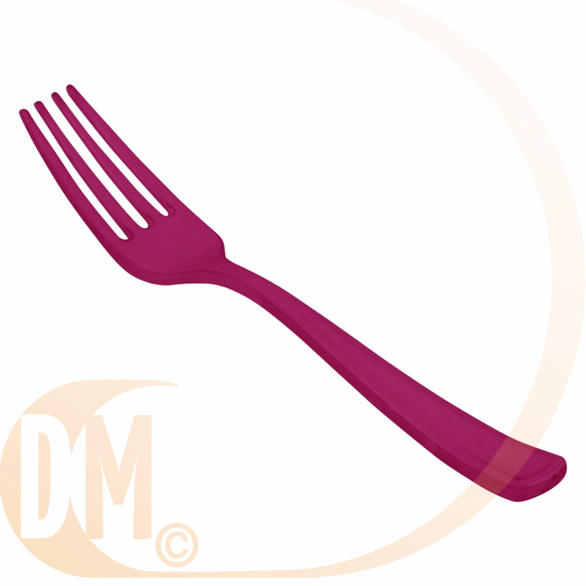 Fourchette plastique discount de couleur par 50