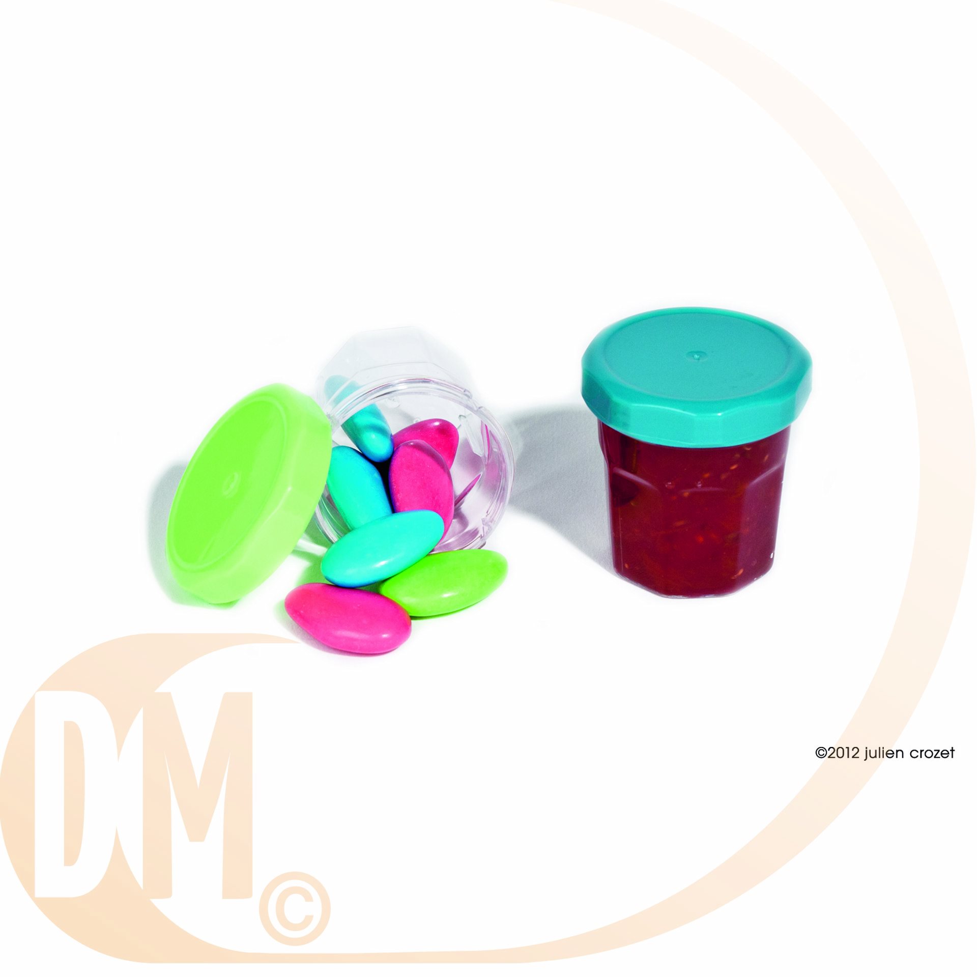 Pot de confiture cristal couvercle fushia par 10