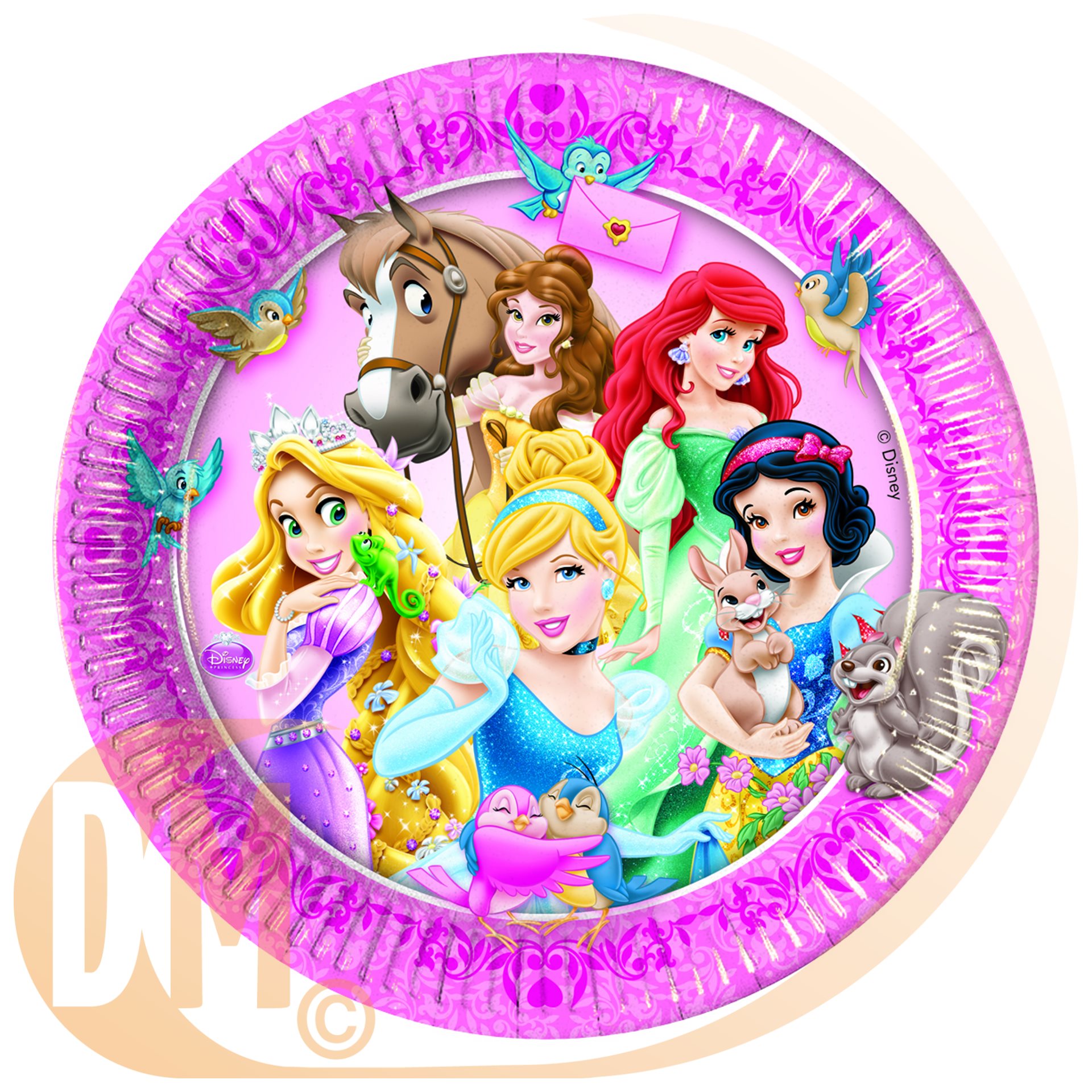 Assiette princesse et animaux 