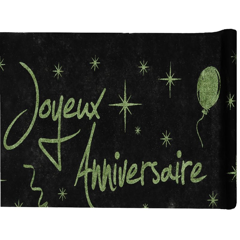 Chemin de table Joyeux Anniversaire paillet�