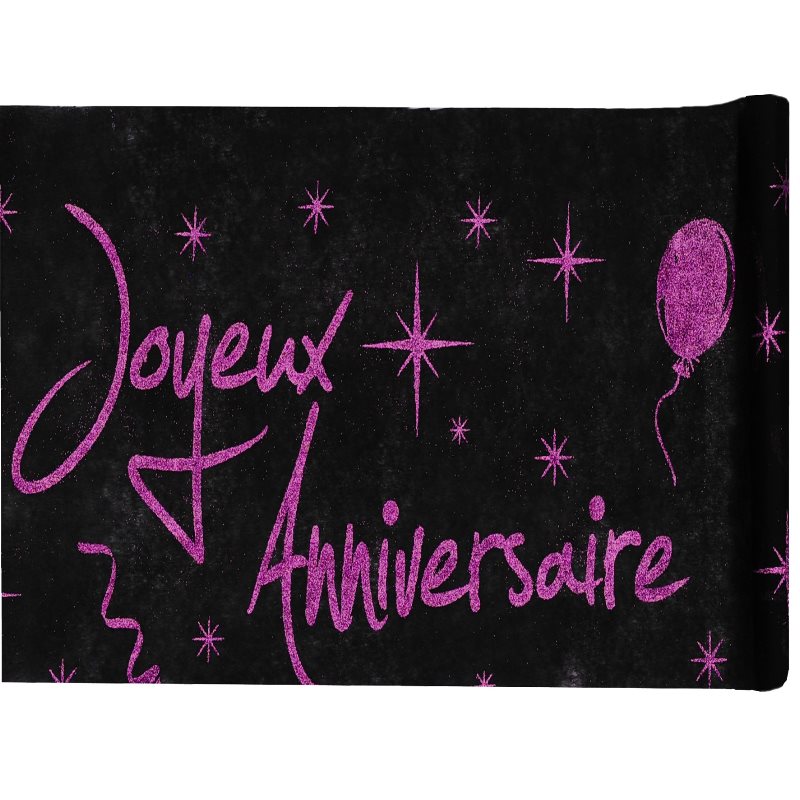 Chemin de table Joyeux Anniversaire paillet�