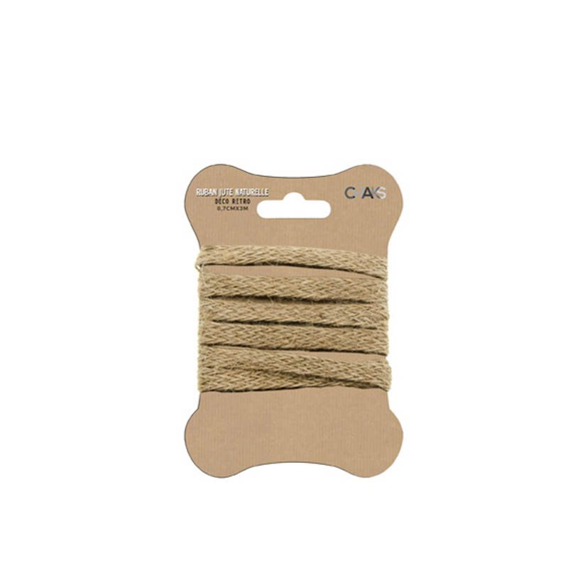 Ruban Jute Naturelle sur carton