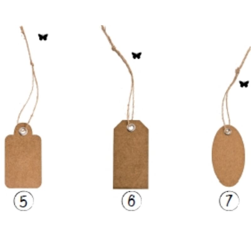 carte etiquette D�co r�tro avec oeillet et lien