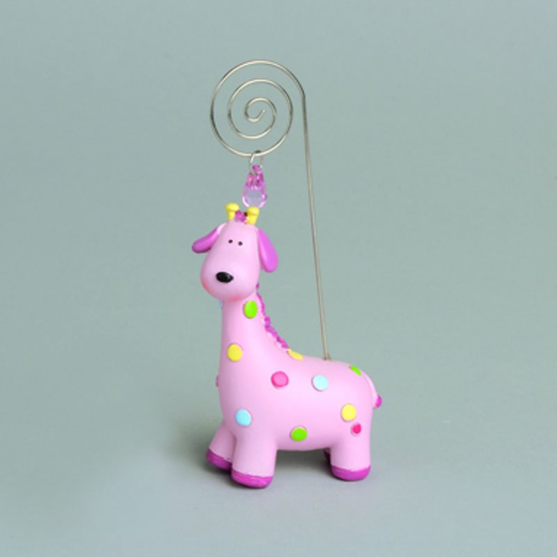 Porte photo Girafe rose 