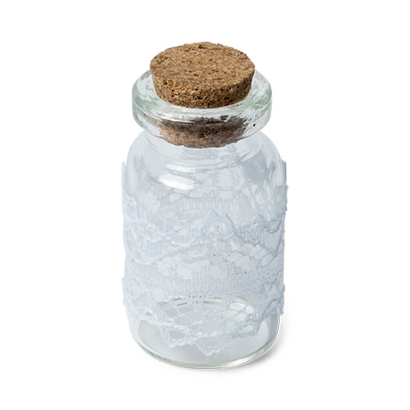 Mini fiole avec dentelle en verre x 6 pi�ces