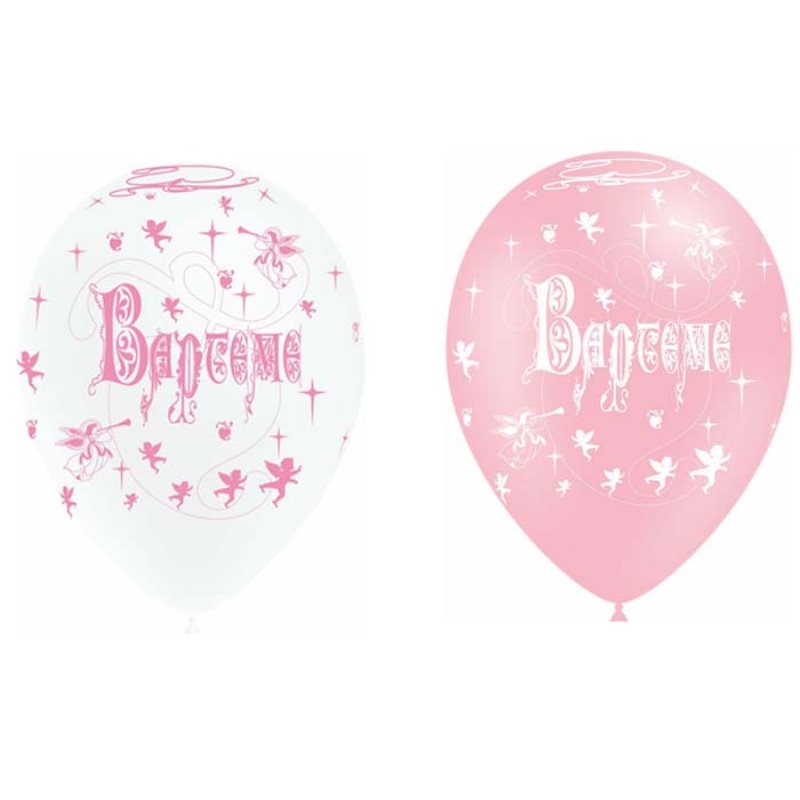 Ballon impression Bapt�me tout autour x 8