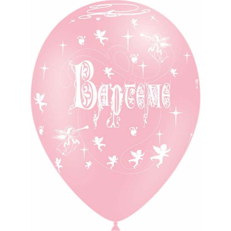 Ballon impression Bapt�me tout autour couleur x8