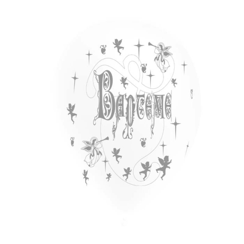Ballon couleur impression Bapt�me 1 face x 10