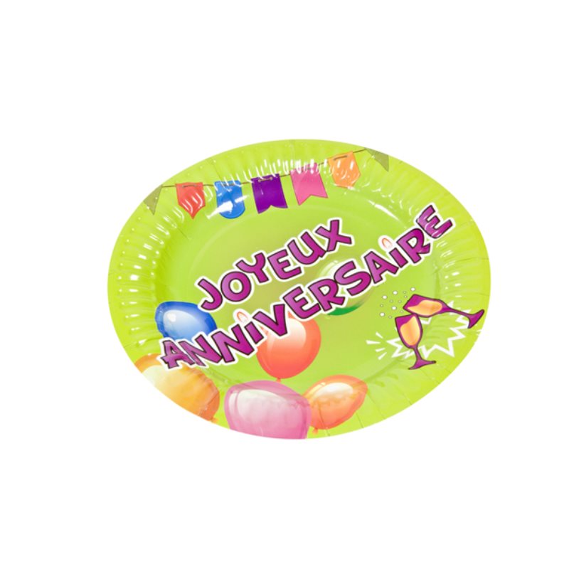 Assiette carton Joyeux anniversaire