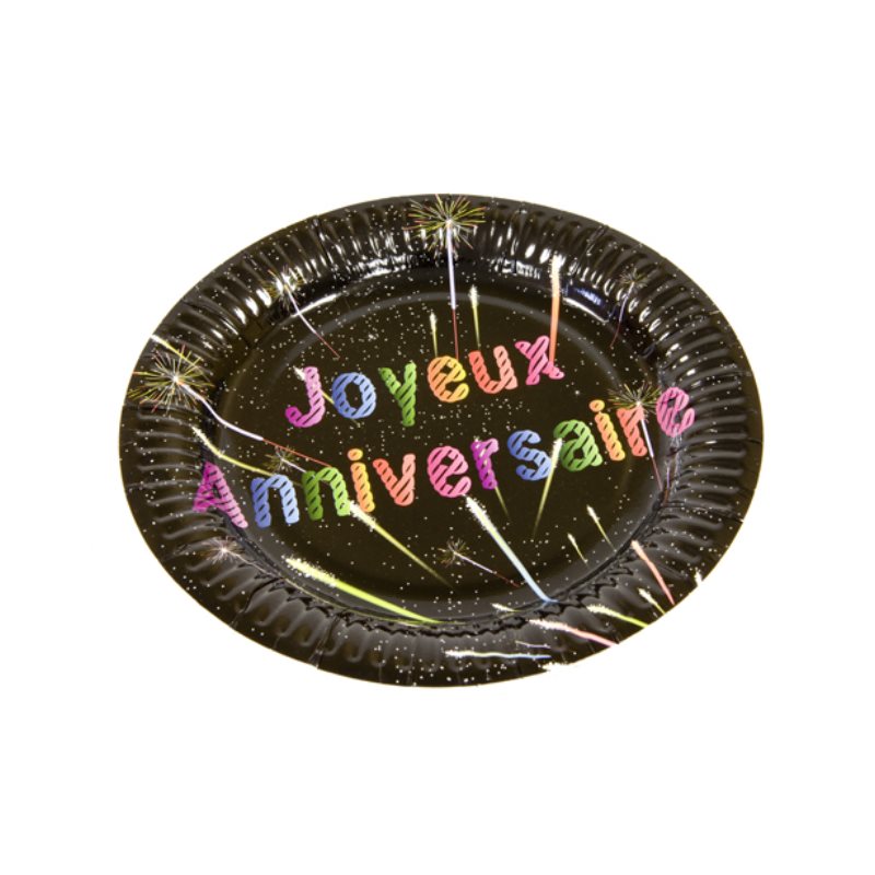 Assiette carton Joyeuse anniversaire