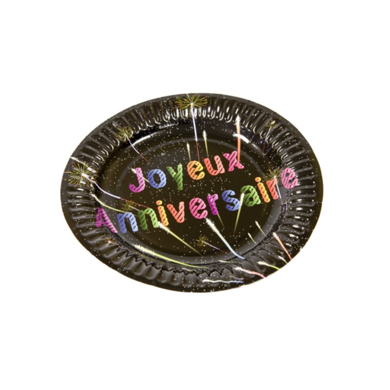 Assiette carton Joyeuse anniversaire