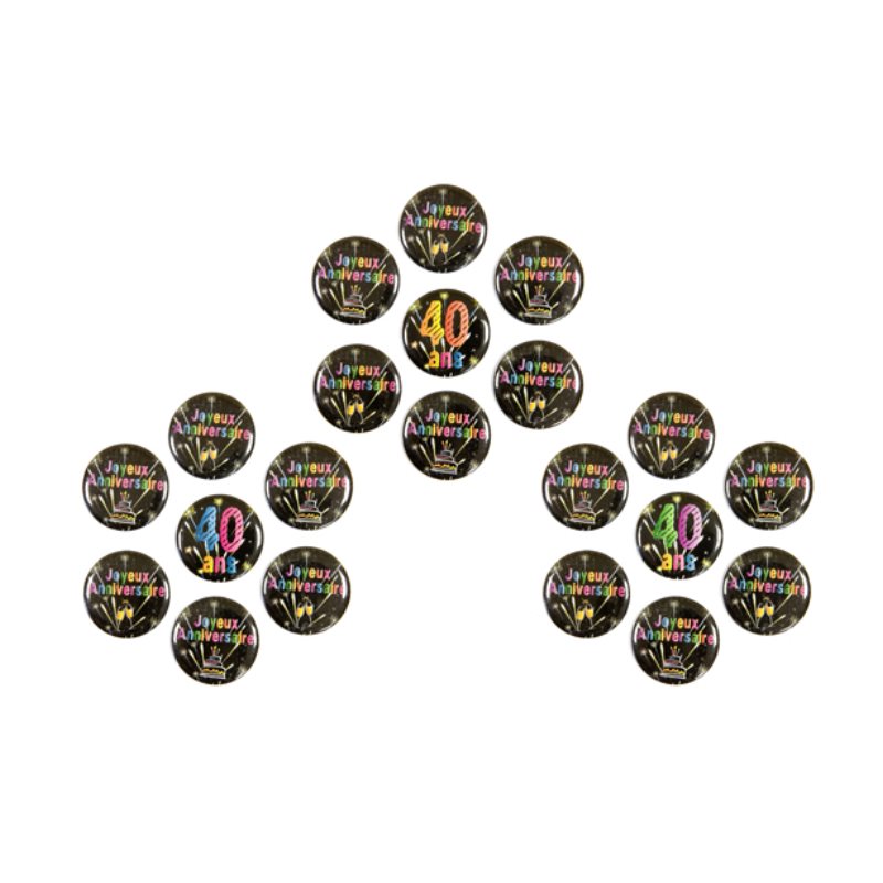 Badge m�tal Anniversaire Chic