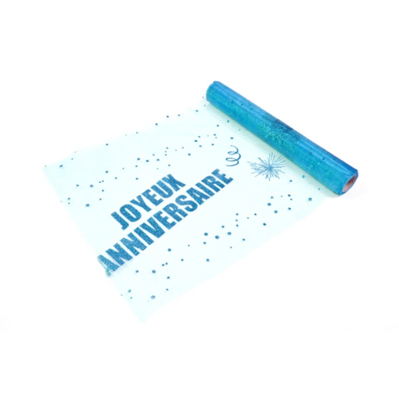 Chemin de table Joyeux anniversaire Organza