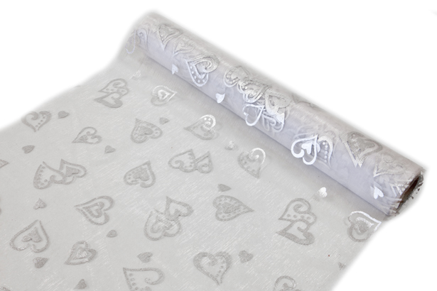 Chemin de table organza coeur
