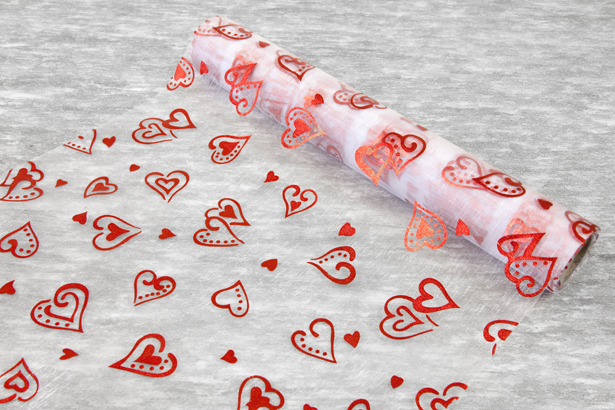 Chemin de table organza coeur