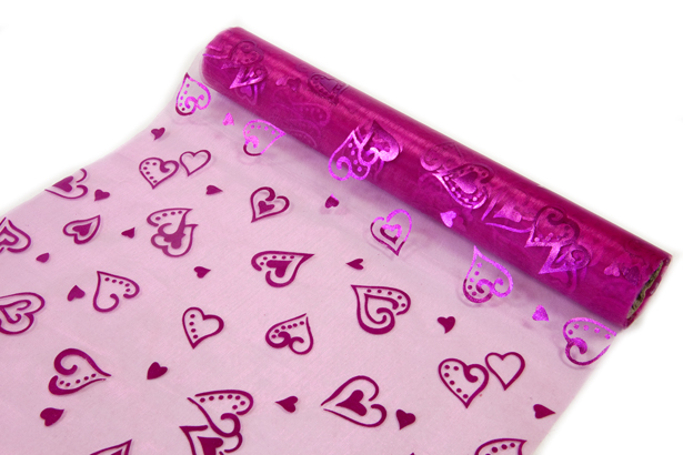 Chemin de table organza coeur