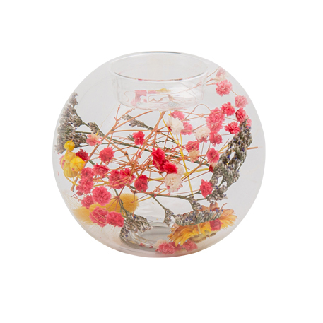 Bougeoir Jade fleurs s�ch�es
