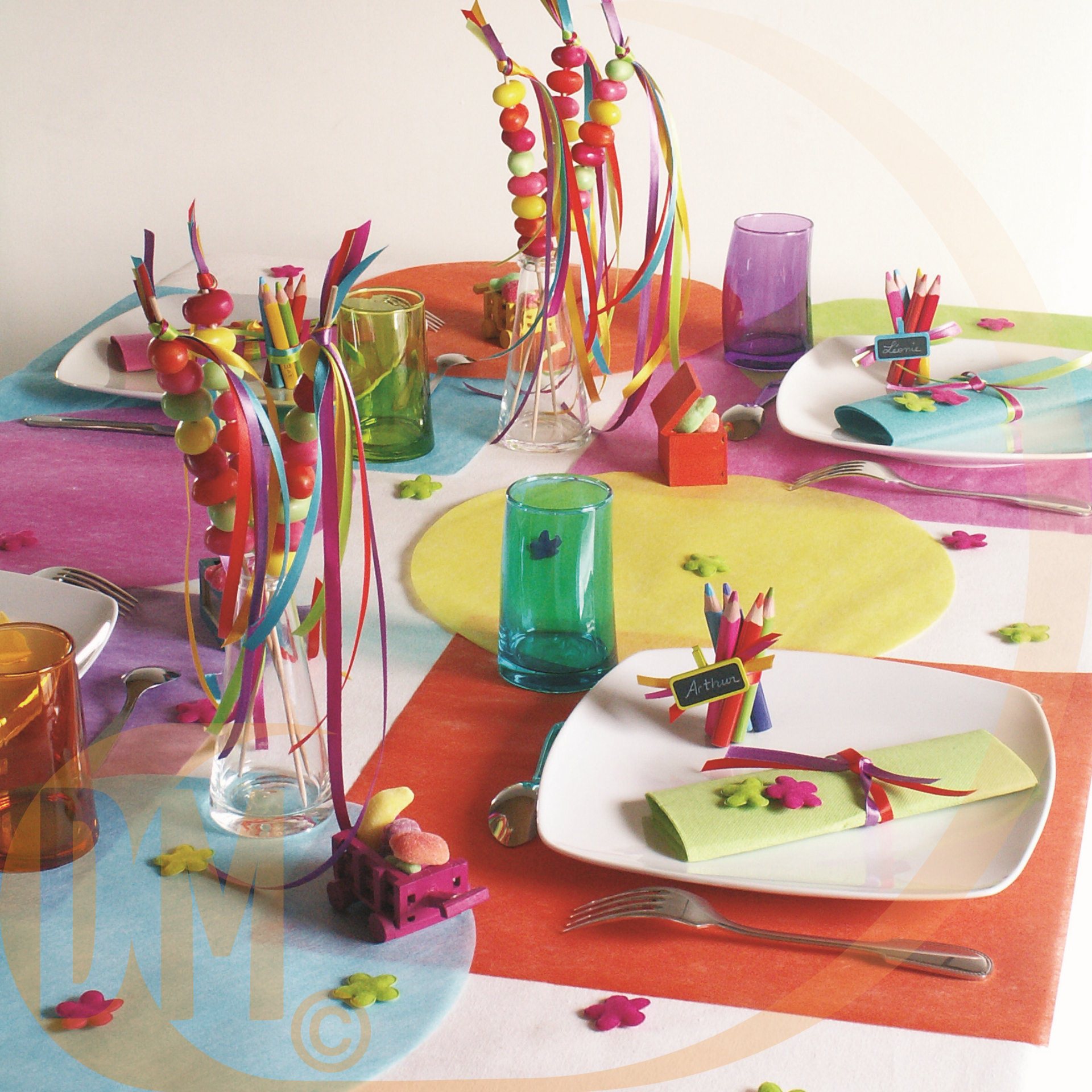 Set de table rond tissu non tiss�