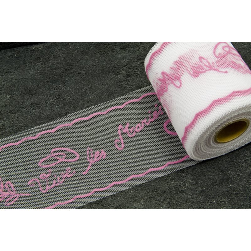 Bande de tulle floqu&eacute;e