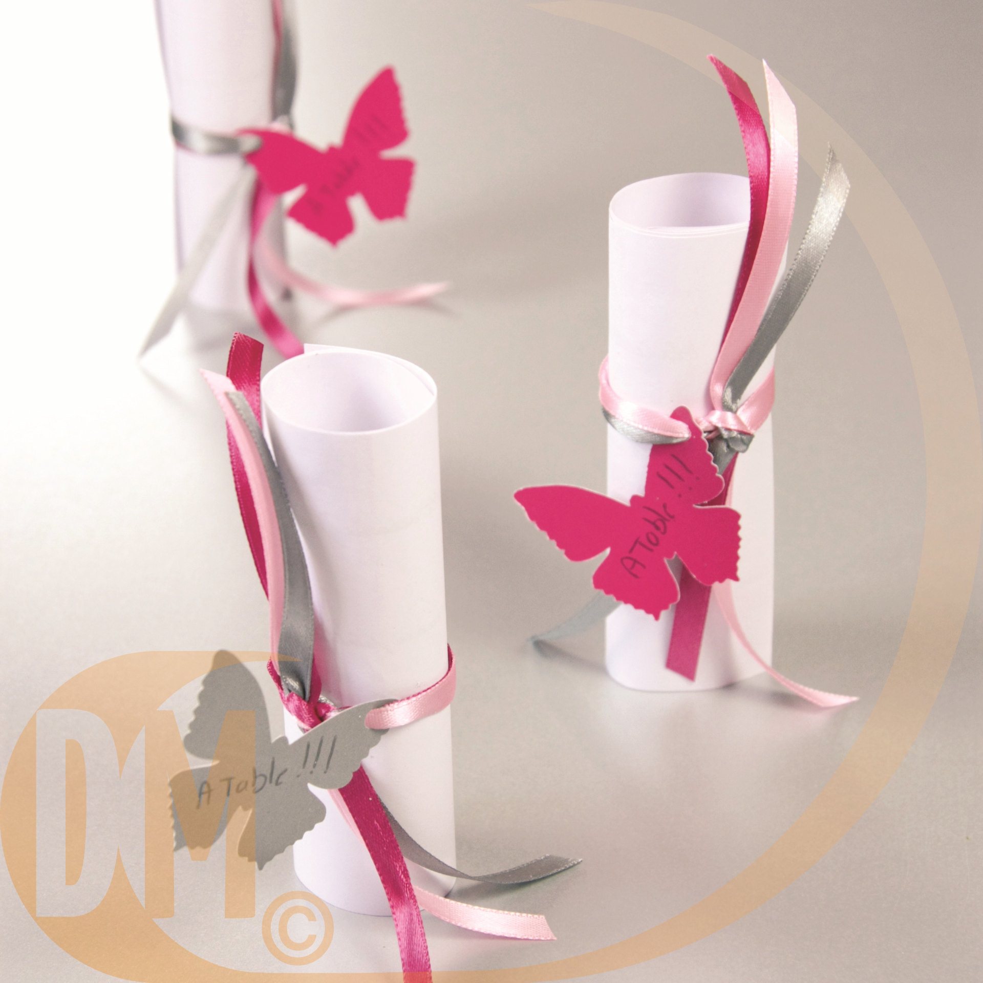 Marque place papillon carton par 10
