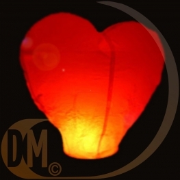 Lanterne volante coeur rouge 