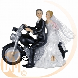 Couple de mari�s � moto