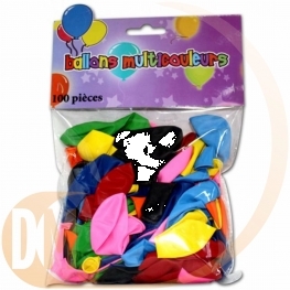 Sachet ballons couleurs assortie par 100