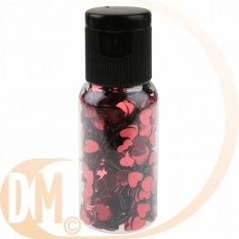 Paillettes coeur en tube