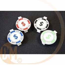 Jeton casino en bois sur pince par 4