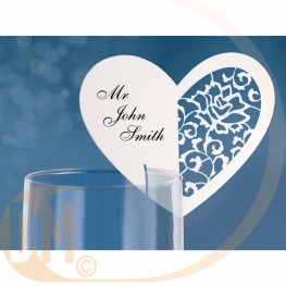 Marque place pour verre forme coeur par 10