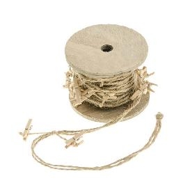 Cordelette avec 16 pinces bois