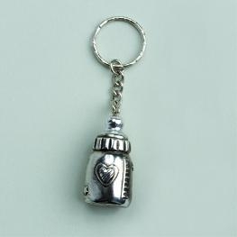 Porte cl�s biberon gris par 2 