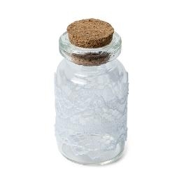 Mini fiole avec dentelle en verre x 6 pi�ces