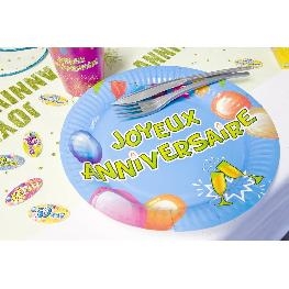 Assiette carton Joyeux anniversaire