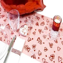 Chemin de table organza coeur