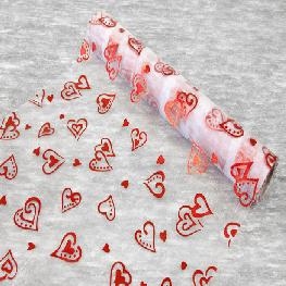 Chemin de table organza coeur