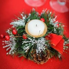 Bougeoir No�l traditionnel rouge